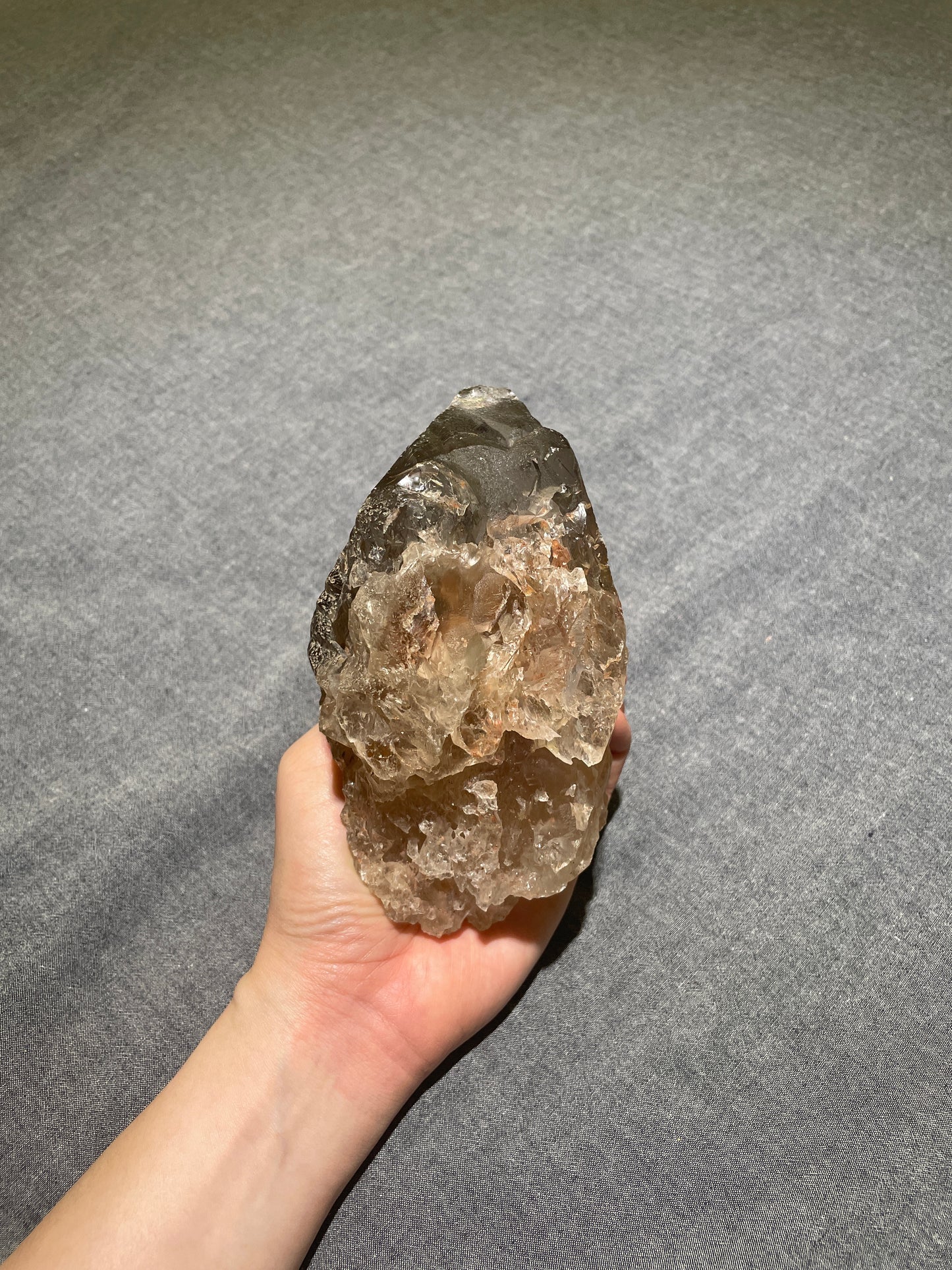 橙茶晶・心臟形態 (Warm Amber Smoky Quartz - Heart Morphology)